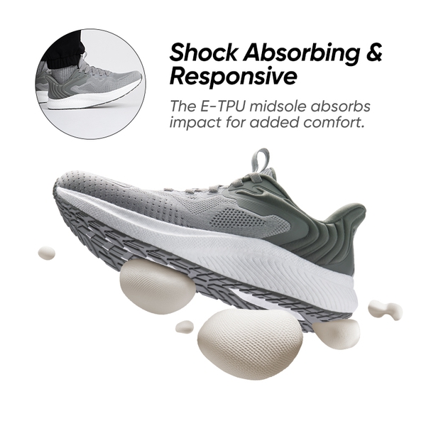 Men's Knitted Non-Slip Sneakers - GREY - 1